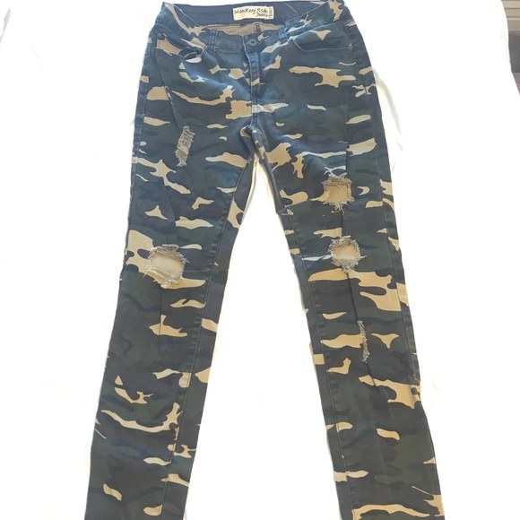 Distressed Monkey Ride Camo Jeans - Picture 2 of 5